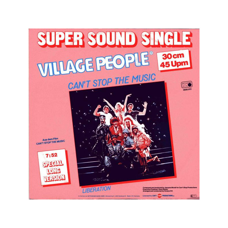 VILLAGE PEOPLE - CAN'T STOP THE MUSIC (ED. 1980)