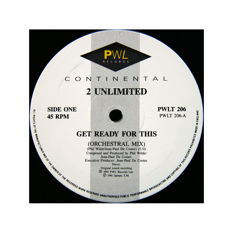 2 UNLIMITED - GET READY FOR THIS (ED. 1991)