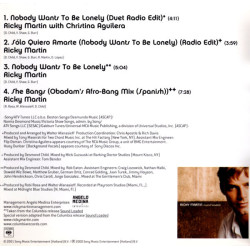 RICKY MARTIN AND CHRISTINA AGUILERA - NOBODY WANTS TO BE LONELY (ED. 2001)