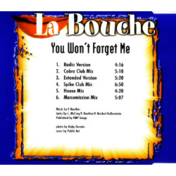 LA BOUCHE - YOU WONT FORGET ME (ED. 1997)