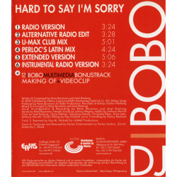 DJ BOBO - HARD TO SAY I'M SORRY (ED. 2001)