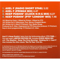 CLOCK - AXEL F / KEEP PUSHIN' (ED. 1995)